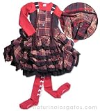 Jottum Plaid Jumper Dress 3 Piece Set