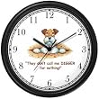 Wire Fox Terrier Dog Cartoon or Comic - JP Animal Wall Clock by WatchBuddy Timepieces (Black Frame)