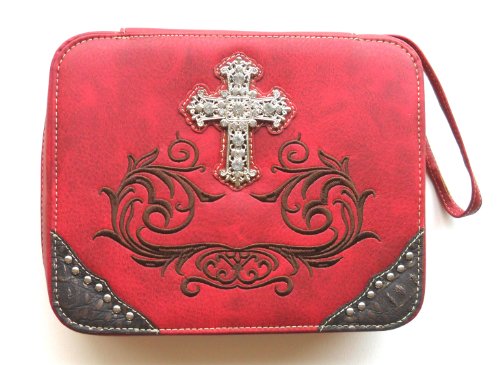 Red Bible Cover for Women Large Western Designer