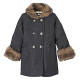 Circo Charcoal Infant Girl Coat With Fur Trim - 12M