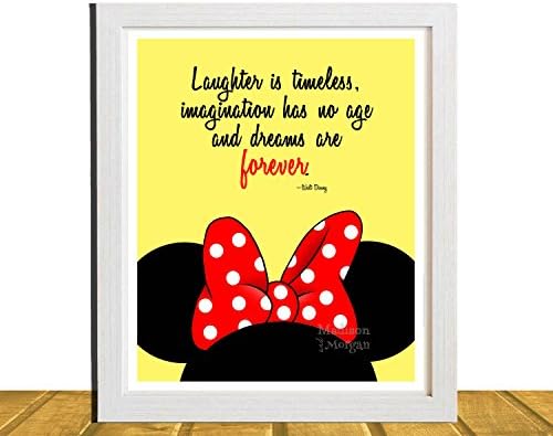 Minnie Mouse Inspired Wall Art, Watercolor Disney Inspired Art, Kids Room Decor, Kids Wall Art, Baby Shower Gift, Nursery Art, Unframed, Printed on Archival Matte Premium Photo Paper
