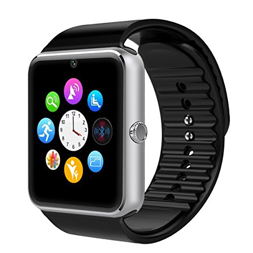 Smart Watch, OtiumÂ® One Bluetooth Smart Watch with SIM Card Slot for IOS iPhone, Android Samsung HTC Sony LG Smartphones Silver-Black