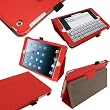 igadgitz 'Ergo-Portfolio' Rosso Eco Pelle Custodia Case Cover Protezione per Nuovo Apple iPad Mini Wi-Fi 16GB 32GB 64GB. Con Funzione Sleep/Awake + Pellicola Protettore Schermo