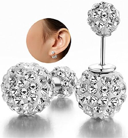 Pomelo Luxury Hot Sale Double Sided Crystal RhinestonePearl Beads Earrings Ear Studs Tribal Earrings