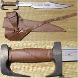 Sporting Goods : 300 Movie Sword Hand Forged Functional High Carbon Steel King Leonidas Spartan Sword with Free Leather Belt Sheath