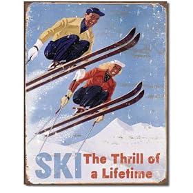 Ski - Thrill of a Lifetime Metal Tin Sign , 12x16 by Poster Discount