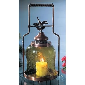 Candle Holders - Three Dragonfly Lanterns - Green (Green) (Sizes Vary)