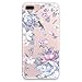 iPhone 7 Plus Case, CasesByLorraine Purple Floral Flower Clear Transparent Case TPU Soft Gel Protective Cover for Apple iPhone 7 Plus (I33)