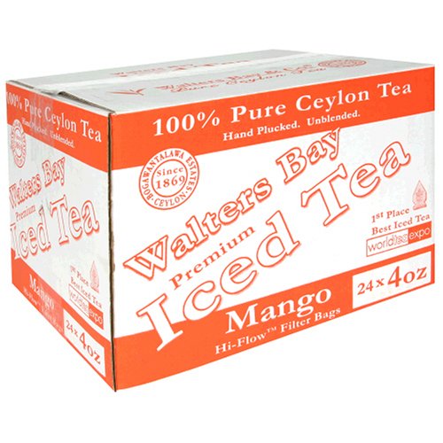 Walters Bay & Company, Pure Ceylon Premium Iced Tea, Mango Flavored, 24-Count, 4-Ounce... by Walter