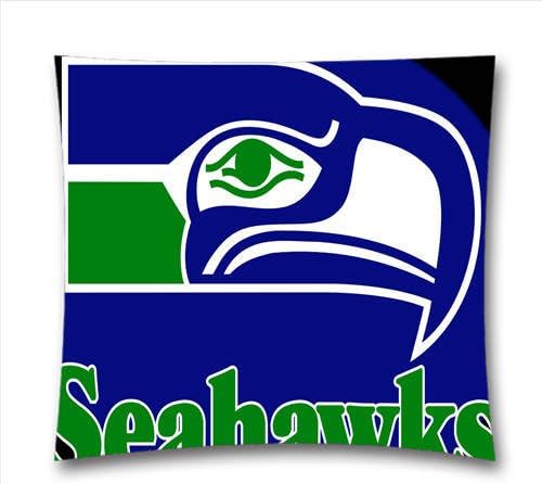 AM Kingdom Sports NFL Seattle Seahawks Teams Square Decorative Throw Pillow Cushion Covers for Sofa and Bed, 18"x18"(45cmx45cm) Sports Theme 1338