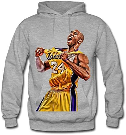 LBJY Fashion Printing Customized Kobe Bryant Men's Classic Hoodie Sweatshirt XX-Large Gray