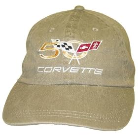Corvette 50th Anniversary Khaki Hat