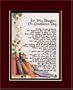 "For My Daughter on Graduation Day" Touching 8x10 Poem, Double-matted in Burgundy Over Green and Enhanced with Watercolor Graphics. A Graduation Gift.