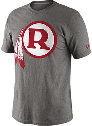 Nike Mens Washington Redskins Retro Logo T-shirt, Grey, Large