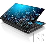 LSS 15 15.6 inch Laptop Notebook Skin Sticker Cover Art Decal Fits 13.3" 14" 15.6" 16" HP Dell Lenovo Apple Asus Acer Compaq (Free 2 Wrist Pad Included) Blue Floral