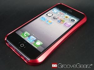 【GrooveGearz】iPhone5用メタルバンパー カラー：メタリックレッド（スライド収納でネジ・工具不要タイプ）