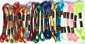 24 Skeins of High Quality 100% Cotton Metallic Thread for Hand Embroidery - Assorted Colors