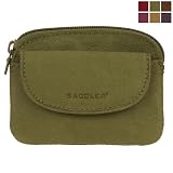 Saddler Leather Zip Top Coin Purse with Keyring