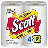 Scott Long Lasting Paper Towels, White - 4 Pack