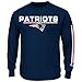 NFL New England Patriots Navy Primary Receiver 5 Long Sleeve Tee By Majestic