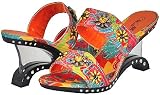 Wild Rose Tru05 Orange Women Wedge Sandals