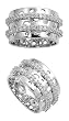 Sterling Silver Ring - Clear CZ - Prong Set - 13 mm, Sizes 5-10 Sterling Silver Ring - Clear CZ - Prong Set - 13 mm, Sizes 5-10