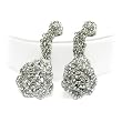 Crystal Stud Flower Chain Dangle Earrings Fashion Jewelry