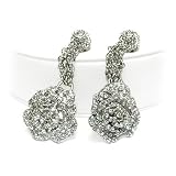 Crystal Stud Flower Chain Dangle Earrings Fashion Jewelry