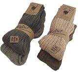 Produkt-Bild: 4 Paar sehr dicke flauschige warme Alpaka Socken - Reine Alpakawolle - BRUBAKER