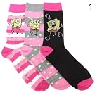 Ladies/Womens SpongeBob SquarePants Patterned Socks (Pack Of 3)