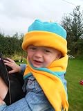 Cozyosko beanie and scarf set aqua star small 0-8mths