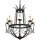 IMAGE OF Quoizel RRF5008SM1 Rafaella 8-Light Chandelier, Serengetti Black and Mayan Gold Leaf