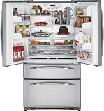 Indoor Furnitures item: GE Profile Armoire Styling Stainless Steel Bottom-Freezer Refrigerator