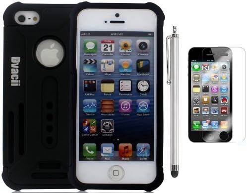 Dvacii (Red) Apple iPhone 5 5S (IRON MAN) Armored dual Layer Drop Protection Case Cover + Stylus + Screen Protector