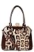 Rimen & Co. Shinny Patent Animal Print Purse Handbag Accented With Crystals Clap Opening Top Handle BM-2610
