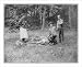 Historic Print (L): [Henry Van Dyke and 2 others with sandwiches at campfire]