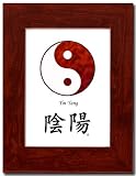 5x7 Red Mahagony Frame with Yin Yang (Red/White) and Calligraphy