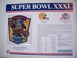 1996 Green Bay Packers vs New England Patriots NFL Super Bowl 31 (XXXI) 1997 Desmond Howard MVP Willabee Ward Patch and Stat Panel Card