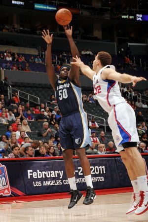 Memphis Grizzlies v Los Angeles Clippers: Zach Randolph and Blake Griffin Photographic Poster Print by Noah Graham, 8x12