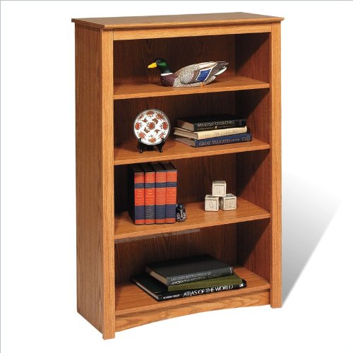 Prepac Sonoma 4 Shelf Wood Bookshelf in Oak On Sale