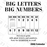 Big Letters Big Numbers 2008 Wall Calendar