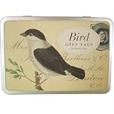 Botanical Birds Cavallini Die Cut Gift Tags 26 in vintage style tin