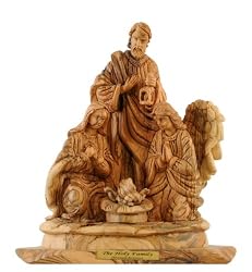Birth of our Lord - Holy Family olive wood Statue - Museum quality ( 12 inches high )
