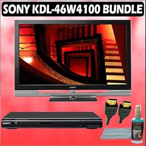 Sony Bravia W-Series KDL-46W4100 46-inch 1080P LCD HDTV + Sony DVD Player Accessory Kit