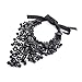 HuntGold Fashion Jewelry Black Lace Balls Acrylic Pendant Ribbon Choker Necklace