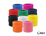 SMax One Extra Wide Thick Unisex Sports Wristband Sweatband Sweat Wrist Band Support Badminton Gym Terry Cotton GREEN