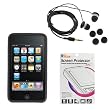 GTMax Black Soft Rubber Silicone Skin Cover Case + Black Soft Gel 3.5mm Stereo Headset + LCD Screen Protector for Apple iPod Touch 8GB 32GB 64GB 3rd 3G Generation