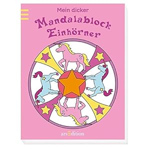 Mein dicker Mandalablock - Einhörner
