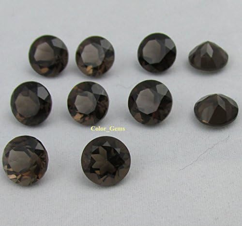 Smoky Quartz 8mm Faceted Cut 5pcs Natural Gemstone Top-Quality