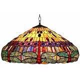 Dragonfly Hanging Tiffany Light with Bronze finish